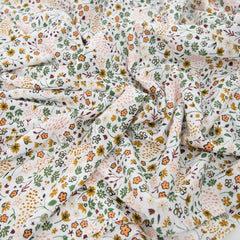 Little Unicorn pressed petals swaddle blanket flat view highlights gentle stretch for secure wrapping