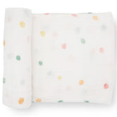 Little Unicorn swaddle blanket Party Dots, ideal for calming newborns during swaddling and play.