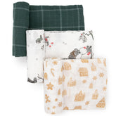 Little Unicorn Snow Day striped swaddle blanket for newborn comfort and swaddling