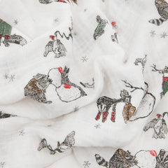 Little Unicorn swaddle blanket in soft breathable muslin fabric