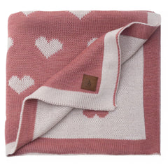 Little Dedi blanket antique rose stars front view, cozy warmth for newborn outings.