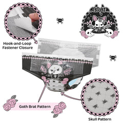 Littleforbig Goth Brat diaper ultra crinkly shell for immersive play.