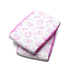 Littleforbig printed diaper front view shows the nursery pink design for cozy days.
