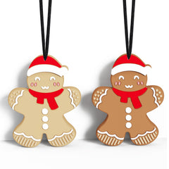 LittleLamb gingerbread-man teething necklace offers soothing sensory relief for babies.