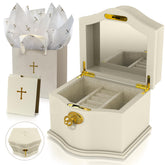 Littlest Saint Sophia Box cover with polished finishes for a luxurious baptism keepsake.