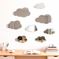 LittleVoleSherry cloud mirror wall decal set adds sparkle to a kids’ room.