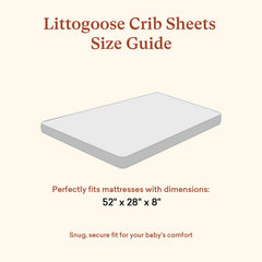 Littogoose elasticized-edge crib sheet keeps sheets in place for uninterrupted sleep.