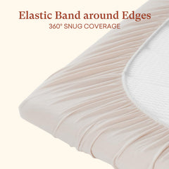 Littogoose Graco Pack and Play sheet with full elastic band, easy to secure.