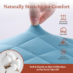 Close-up of quilted texture highlights gentle, baby-friendly fabric.
