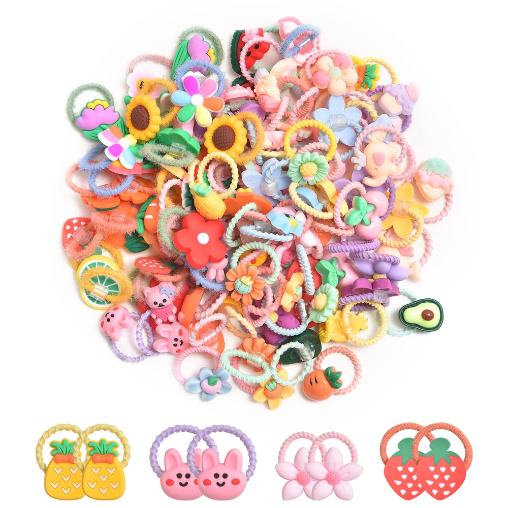 LIUCHENLIIVY baby hair ties in colorful pack for ponytails.