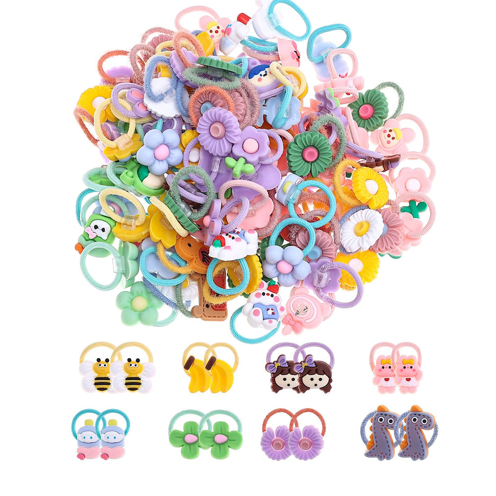 LIUCHENLIIVY 70Pcs baby elastic hair ties in mixed colors for quick, secure ponytails.