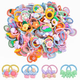 LIUCHENLIIVY 70pcs baby hair ties assortment in pastel colors for toddler hairstyles.