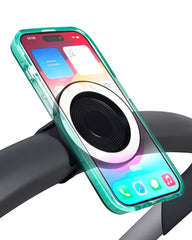Liuliuby magnetic phone holder on a stroller grip for easy one-handed access