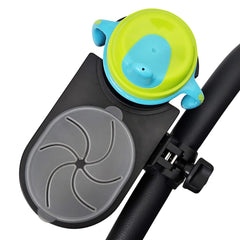 Liuliuby universal stroller snack tray attachment demonstrates clip-on setup for quick on-the-go snacking.