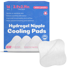 Livaclean Health 16ct hydrogel nipple pads packaging for nursing comfort.