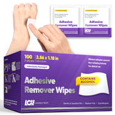Livaclean Health adhesive remover wipes in a box for single-use convenience and on-the-go care