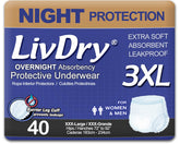 LivDry 3XL overnight diapers front view highlighting soft cloth like material for comfort
