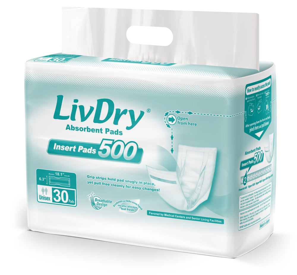 LivDry long-length pad offers enhanced absorbency for discreet day-night protection.
