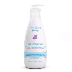 Live Clean Baby Soothing Relief Wash bottle front, gentle cleansing for sensitive skin.
