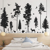 LiveGallery 8-sheets black tree wall stickers for a modern wall accent in living spaces