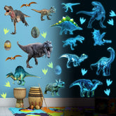 LiveGallery glow dinosaurs wall decals glow blue for bedtime scenes