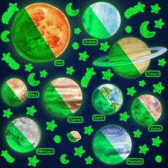LiveGallery glow-planets wall stickers set brighten kid's room with a soft nocturnal glow