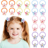 LIYAZHIL flower pink toddler hair tie secures ponytails gently for little hair.