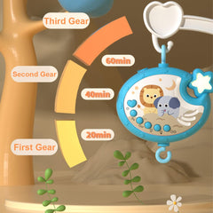 LKNUIYIE 360° rotating rattles attract baby’s gaze during playtime.
