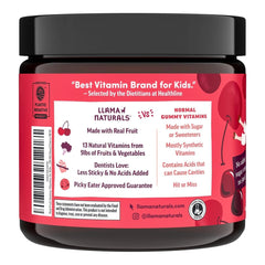Llama Naturals label highlights vegan organic vitamins for growing kids