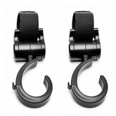 LLUFO stroller hooks pack of 2 on handle for hands-free strolling.