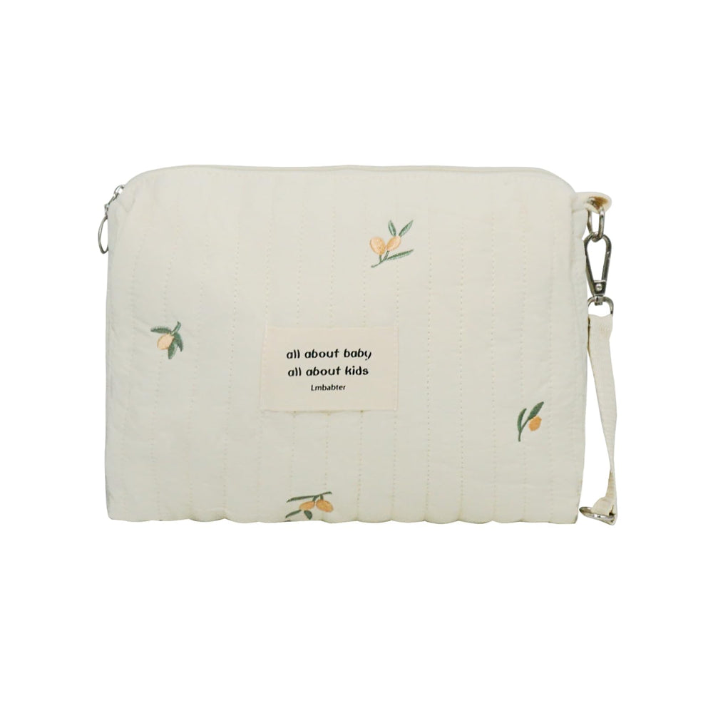 Lmbabter baby stroller storage bag in beige bear, keeps essentials handy while out