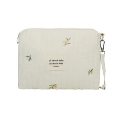 Lmbabter baby stroller storage bag in beige bear, keeps essentials handy while out