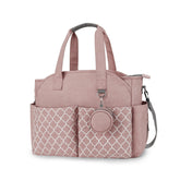 Lmbabter Diaper Bag Tote pink front view showing organized storage