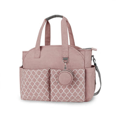 Lmbabter Diaper Bag Tote pink front view showing organized storage