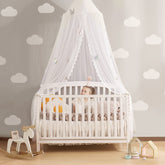 LOAOL butterfly castle bed canopy over crib for magical bedtime ambiance