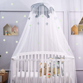 LOAOL Stars Dome canopy above crib creates a magical sleeping nook.