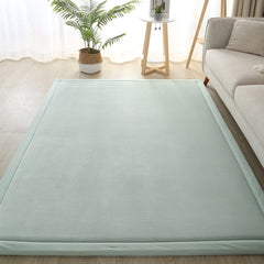 Loartee Coral Velvet Crawling Rug toddler play area detail shows plush texture.