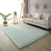 Loartee Coral Velvet Crawling Rug wide-angle view for cozy toddler play spaces.