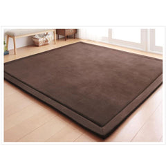 Loartee Coral Velvet Crawling Rug in coffee color offers a soft play surface.