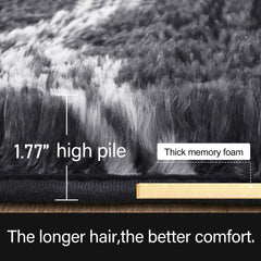 LOCHAS shag rug with thousands of non-slip dots stays in place on wooden floors.