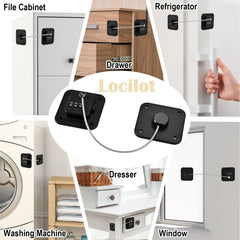 Locilot lock 3-digit dial on a cabinet enables simple password control.