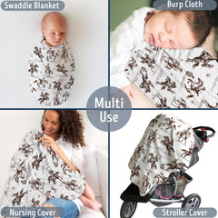 Locobird Western Blanket in a cozy nursery style setting.