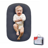 Loevin baby lounger cover close-up shows soft cotton material for delicate skin.