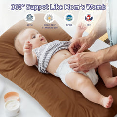 Loevin baby lounger size 29.5 by 17.7 inches, ideal for floor time.