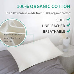 Lofe organic cotton pillowcase fabric close-up highlighting texture and softness.
