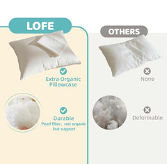 LOFE organic cotton shell detail highlighting natural unbleached fabric