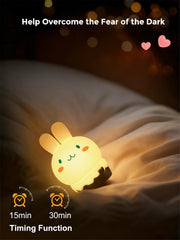 LOHAS LED Bunny Ice Cream Night Light with Pat Control switches colors with a touch.