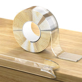 Loiion corner protectors with a clear edge strip protecting a dining table