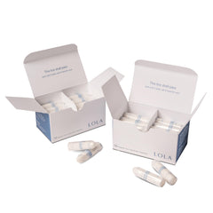 Lola non-applicator tampons with organic cotton for strong daily protection.