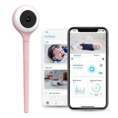 Lollipop Cotton Candy baby monitor shows a 1080p live feed for easy remote viewing.